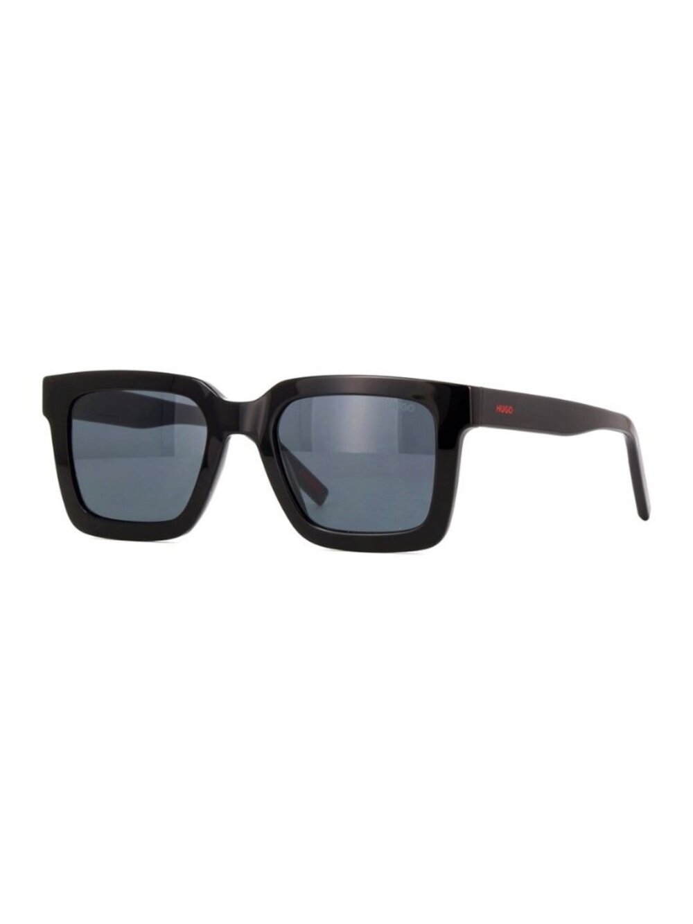 New Authentic Hugo Boss Men's Shiny Black Square Acetate Sunglasses